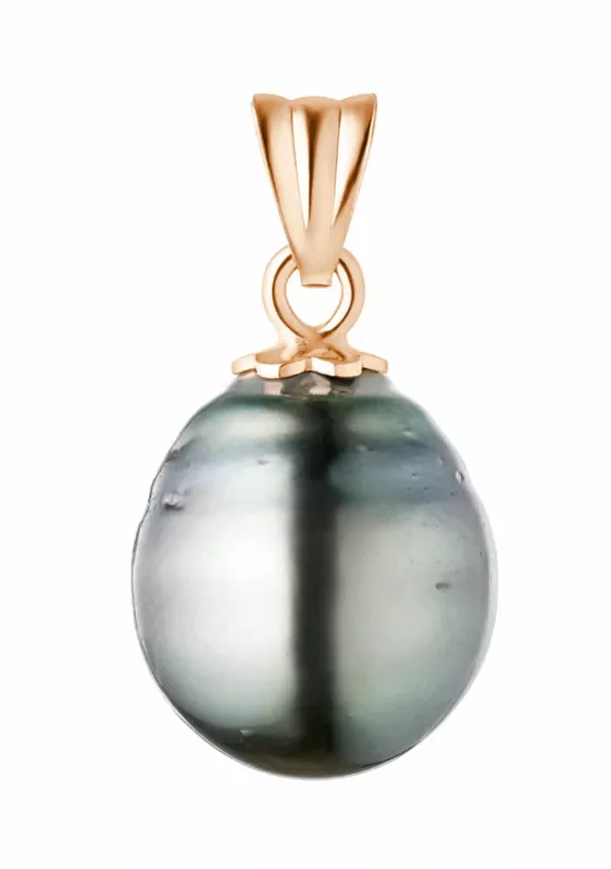 Perlenanhänger Tahiti-Perle mit Circle schwarz 11-12 mm, Rose 14KT Gold, Gaura Pearls, Estland Perlenanhänger Tahiti-Perle mit Circle schwarz 11-12 mm, Rose 14KT Gold, Gaura Pearls, Estland