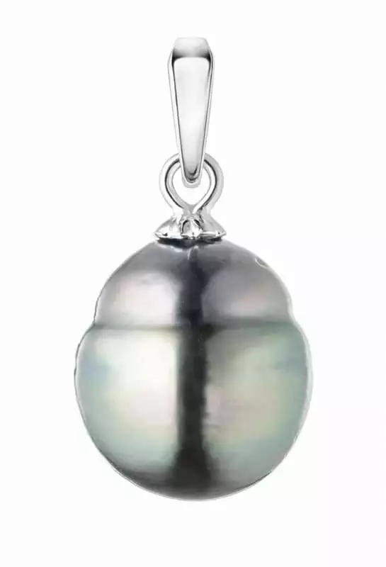 Perlenanhänger Tahiti-Perle mit Circle schwarz 8-9 mm