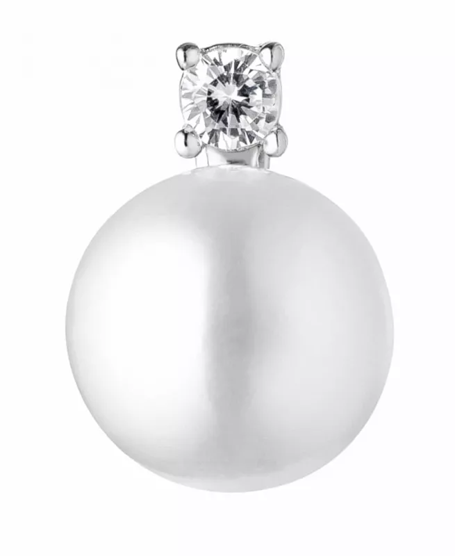 Perlenanhänger einzeln weiß rund 9-9.5 mm, 925er rhodiniertes Silber, Gaura Pearls, Estland Perlenanhänger einzeln weiß rund 9-9.5 mm, 925er rhodiniertes Silber, Gaura Pearls, Estland