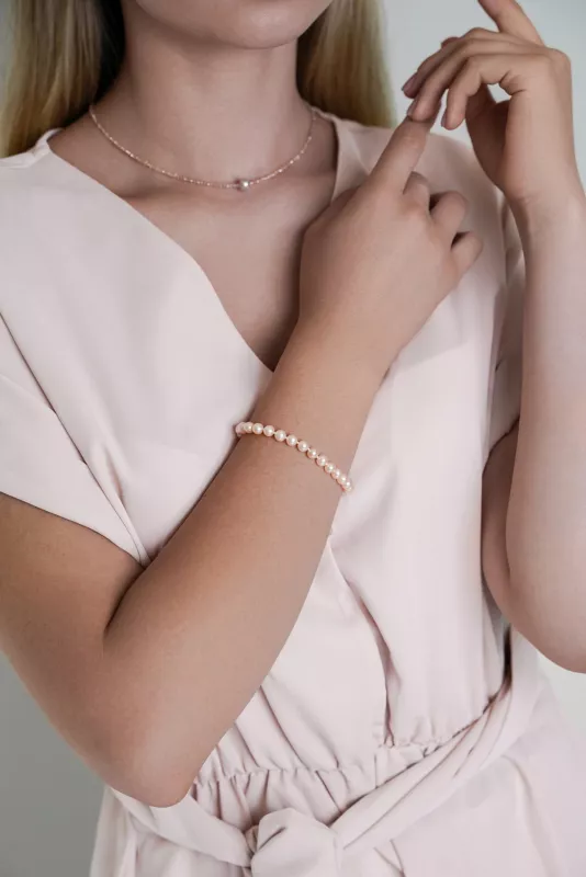 Elegantes Perlenarmband rosa Estland