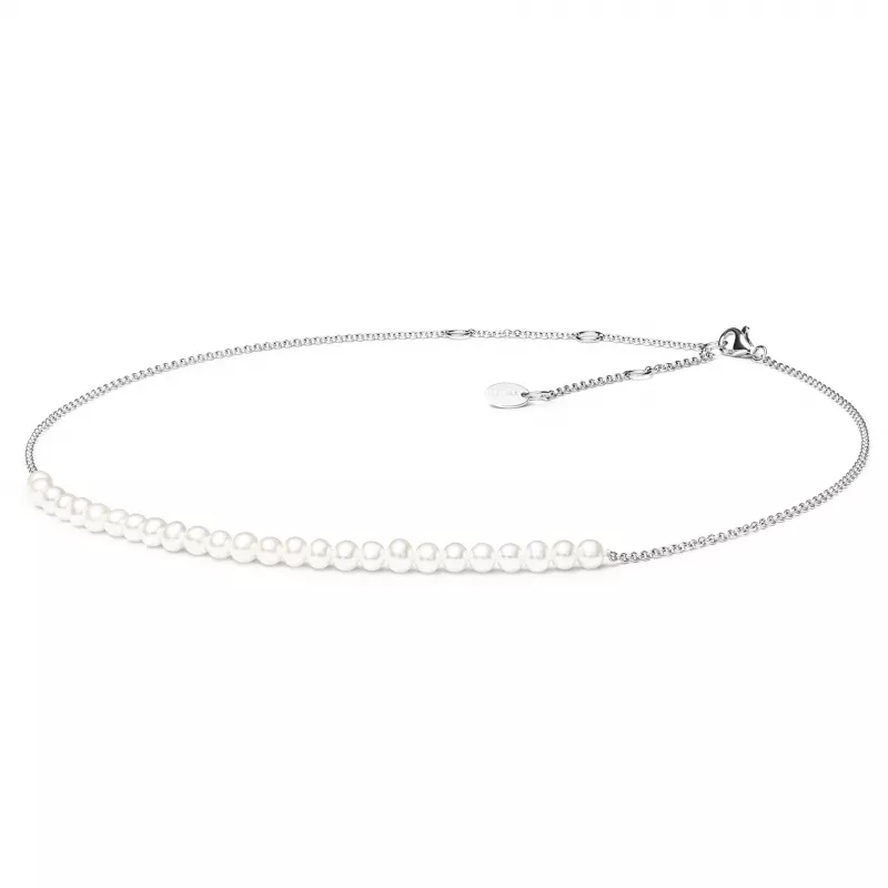 Gaura Pearls Silberkette - weiß, 38-43 cm, 925 Silber Gaura Pearls Silberkette - weiß, 38-43 cm, 925 Silber