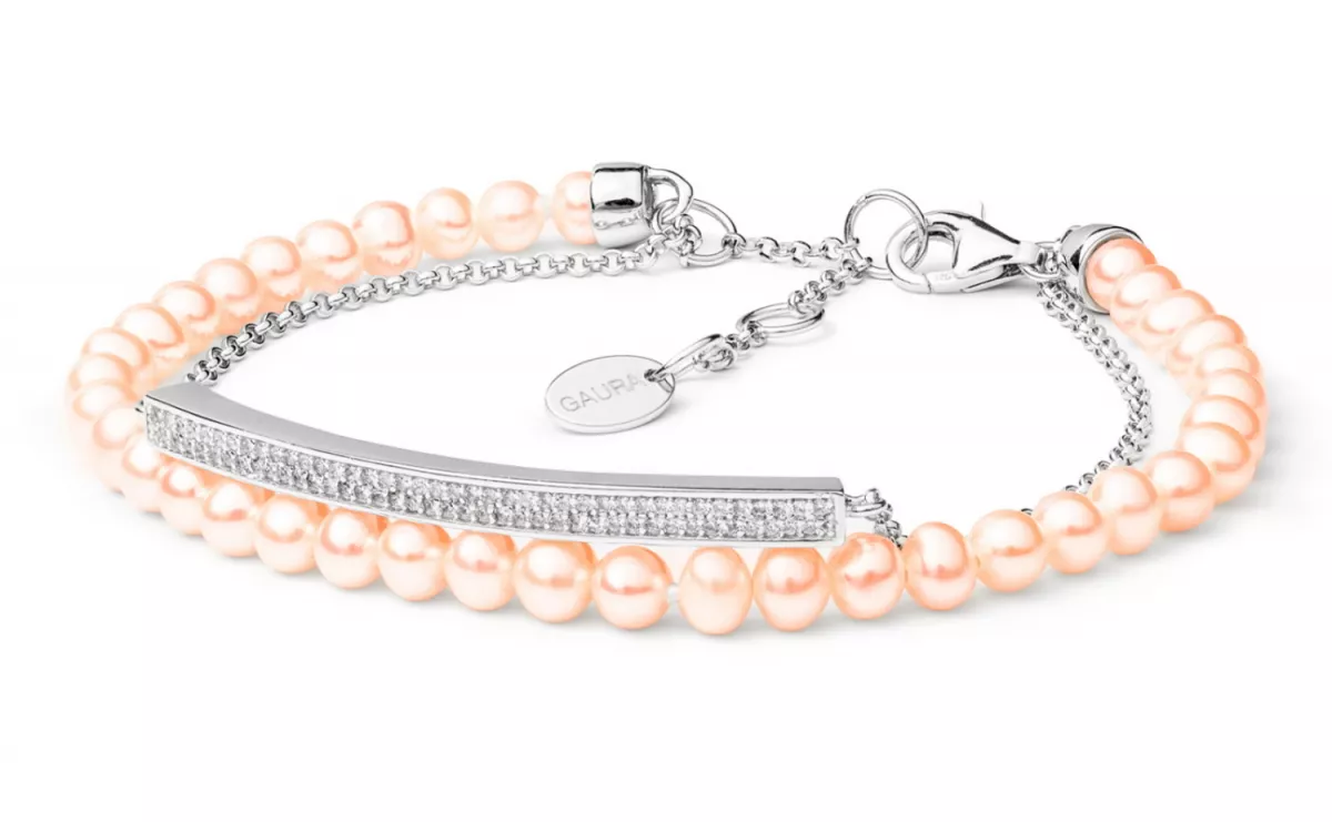 Perlenarmband Perlen weiß mit Silberkette und Zirkonia, 17 cm SK19223B_W Perlenarmband Perlen weiß mit Silberkette und Zirkonia, 17 cm SK19223B_W