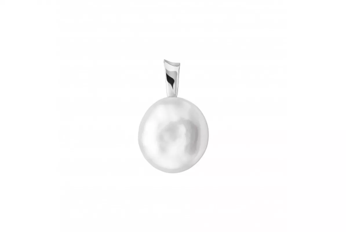 Perlenanhänger einzeln weiß barock 14 mm, 925er Silber, Gaura Pearls, Estland Perlenanhänger einzeln weiß barock 14 mm, 925er Silber, Gaura Pearls, Estland