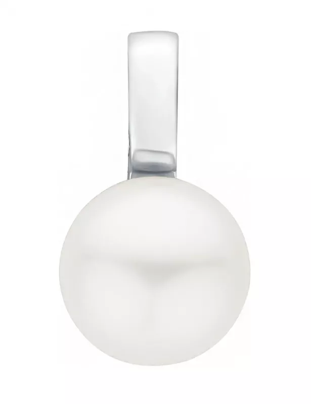 Perlenanhänger einzeln weiß rund 9.5-10 mm, 925er rhodiniertes Silber, Gaura Pearls, Estland Perlenanhänger einzeln weiß rund 9.5-10 mm, 925er rhodiniertes Silber, Gaura Pearls, Estland