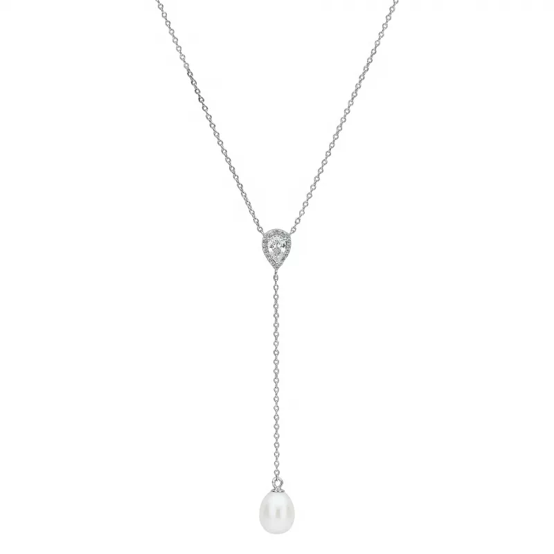 Gaura Pearls Silberkette - weiß, 39,5 cm, 925 Silber Gaura Pearls Silberkette - weiß, 39,5 cm, 925 Silber