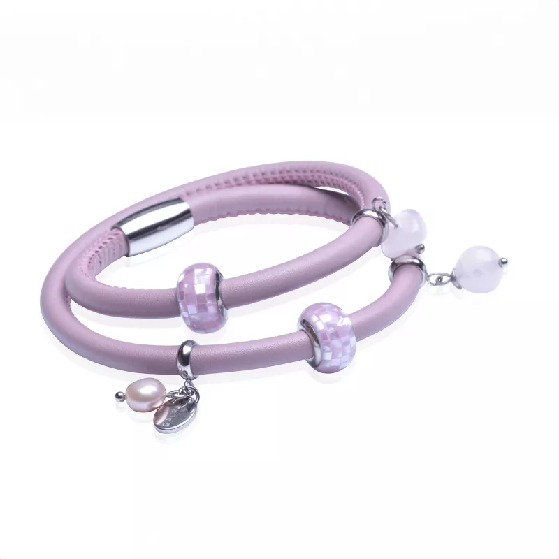 Gaura Pearls Perlenarmband - rosa, Rosenquarz, 19,5 cm, Stahl Gaura Pearls Perlenarmband - rosa, Rosenquarz, 19,5 cm, Stahl