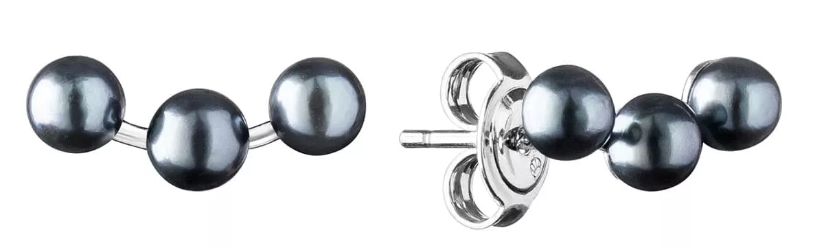 Sportlicher Ohrstecker schwarz rund klein 3,5-4 mm, Sicherheitsverschluss 925er Silber, Gaura Pearls, Estland Sportlicher Ohrstecker schwarz rund klein 3,5-4 mm, Sicherheitsverschluss 925er Silber, Gaura Pearls, Estland