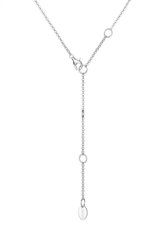 Elegante Silberkette mit Perlenanhänger weiß 6-6.5 mm mit Zirkonia umfasst, 41 cm, 925er Silber, Gaura Pearls, Estland