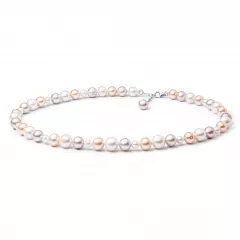 Gaura Pearls Perlenkette - mehrfarbig, 45-48 cm, 925 Silber
