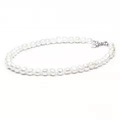 Gaura Pearls Perlenkette - weiß, 50-53 cm, Stahl