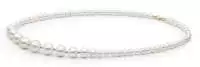 Elegante Choker-Perlenkette weiß rund 7-8 mm, 45 cm, Verschluss Roségold 14K, Marke: Gaura Pearls, Estland