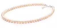 Elegante Perlenkette rosa rund 7-8 mm, 45 cm, Verschluss 925er Silber mit Perle, Gaura Pearls, Estland