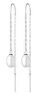 Eleganter Perlenohrhänger weiß rund, 7-7.5 mm, 925er Silber, Gaura Pearls, Estland
