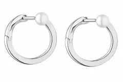 Eleganter Perlenohrring (Creolen) weiß