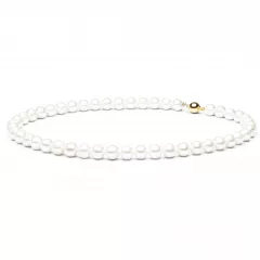 FARWG795 Gaura Pearls Perlenkette - weiss rund 45 cm 585 Weiss Gelbgold
