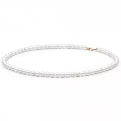 Gaura Pearls Perlenkette - weiß, klassisch, 40 cm, 585 Roségold