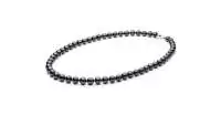 Elegante Perlenkette schwarz groß rund, 10-11 mm, 50 cm Länge, Verschluss 925er Silber, Gaura Pearls, Estland