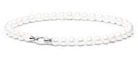 Klassische Perlenkette weiß rund 11-12 mm, 45 cm, Designverschluss 925er Silber, Gaura Pearls, Estland