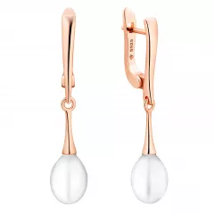 Gaura Pearls Perlenohrringe - weiß reis 585 Roségold plattiert Bild 1