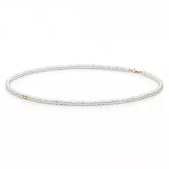 Gaura Pearls Perlenkette - weiß, rund, 40 cm, 585 Roségold