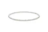 Leichte Choker Perlenkette weiß reisförmig 5-5.5 mm, 39.5 cm, Verschluss Gelbgold 9K
