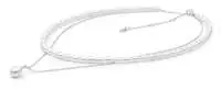 Leichte Duo-Perlenkette mit Silberkette weiß reisförmig 4-4.5 mm, 38 cm, Verschluss 925er Silber, Gaura Pearls, Estland
