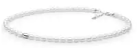 Leichte Perlenkette weiß reisförmig 5.5-6 mm, 43 cm, Verschluss 925er Silber, Gaura Pearls, Estland