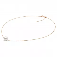 Gaura Pearls Perlenkette - weiß, 42 cm, 585 Roségold