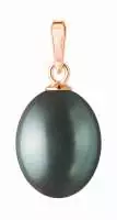 Perlenanhänger Perle schwarz Tropfen Roségold 585 plattiert (1 Mik)