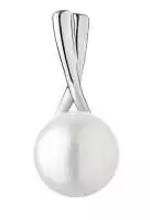 Perlenanhänger einzeln weiß 8.5-9 mm, 925er rhodiniertes Silber, Gaura Pearls, Estland