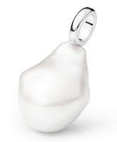 Perlenanhänger einzeln, weiß Kasumi like 13-14 mm, Öse 5x2.5mm, 925er Silber, Gaura Pearls, Estland