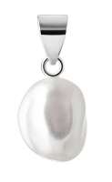 Perlenanhänger einzeln, weiß Keshi-Perle 8-9 mm, Öse 5mm, 925er Silber, Gaura Pearls, Estland