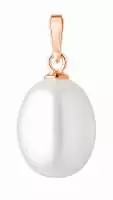 Perlenanhänger einzeln weiß 9-10 mm, Roségold 585 plattiert (1 Mik), Öse 3.5x2.5mm, Gaura Pearls, Estland