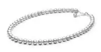 Elegante Perlenkette grau rund 9-10 mm, 45 cm, Verschluss 925er Silber mit Perle, Gaura Pearls, Estland