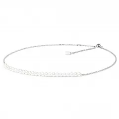 Gaura Pearls Silberkette - weiß, 38-43 cm, 925 Silber
