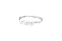 Eleganter Ring mit weißen kleinen Perlen 4-4.5 mm, 925er rhodiniertes Silber, Marke: Gaura Pearls, Estland