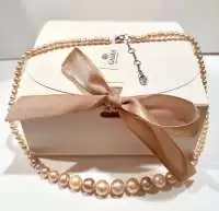 Perlenklassiker Geschenkverpackung Pyramide rosa mit Schleife